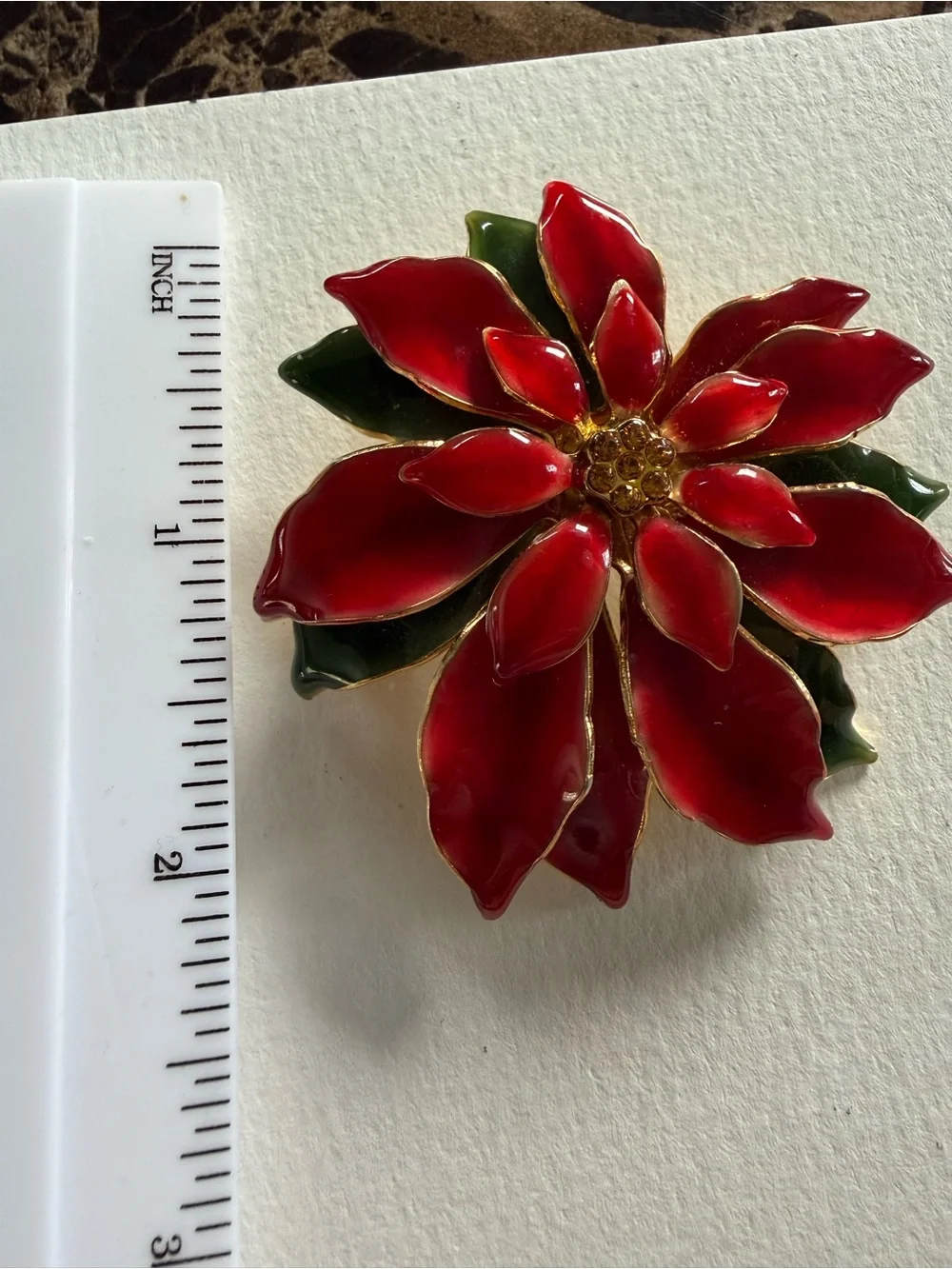Vintage Poinsettia Brooch